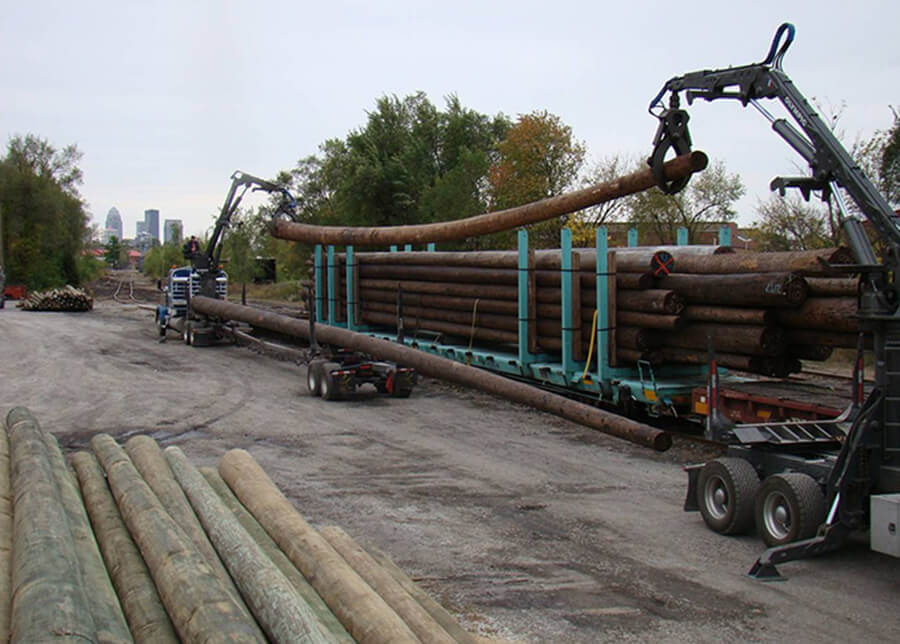 Transporting Wood Poles